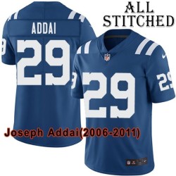 Blue Home Embroidered Joseph Addai Indianapolis Colts #29 Stitched Jersey