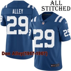 Blue Home Embroidered Don Alley Indianapolis Colts #29 Stitched Jersey