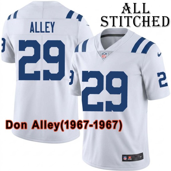 White Embroidered Don Alley Indianapolis Colts #29 Stitched Jersey
