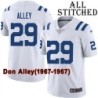 White Embroidered Don Alley Indianapolis Colts #29 Stitched Jersey