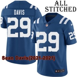 Blue Home Embroidered Sean Davis Indianapolis Colts #29 Stitched Jersey
