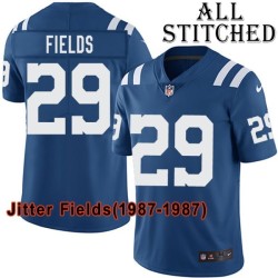 Blue Home Embroidered Jitter Fields Indianapolis Colts #29 Stitched Jersey