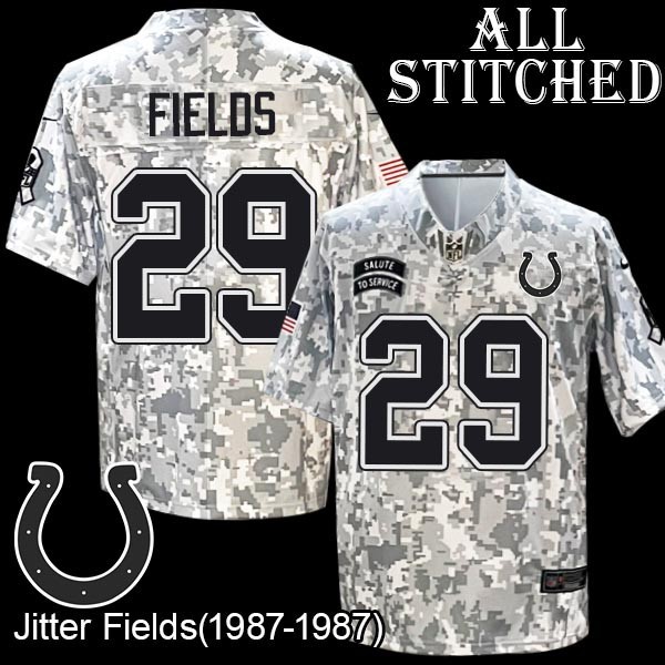 Camo Embroidered Jitter Fields Indianapolis Colts #29 Stitched Jersey