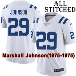 White Embroidered Marshall Johnson Indianapolis Colts #29 Stitched Jersey