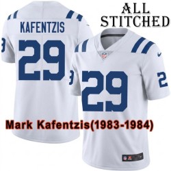 White Embroidered Mark Kafentzis Indianapolis Colts #29 Stitched Jersey