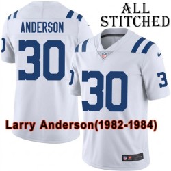 White Embroidered Larry Anderson Indianapolis Colts #30 Stitched Jersey