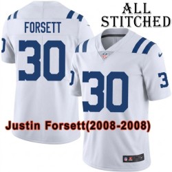 White Embroidered Justin Forsett Indianapolis Colts #30 Stitched Jersey