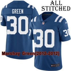 Blue Home Embroidered Marshay Green Indianapolis Colts #30 Stitched Jersey