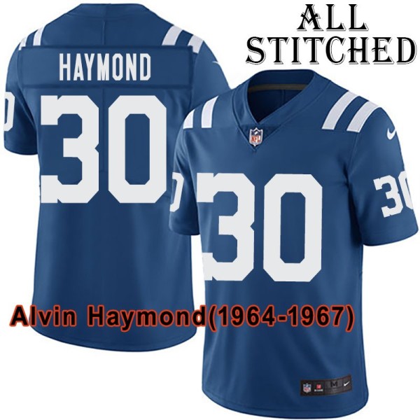 Blue Home Embroidered Alvin Haymond Indianapolis Colts #30 Stitched Jersey