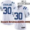 White Embroidered Donald Strickland Indianapolis Colts #30 Stitched Jersey