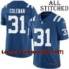 Blue Home Embroidered Leonard Coleman Indianapolis Colts #31 Stitched Jersey