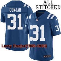 Blue Home Embroidered Larry Conjar Indianapolis Colts #31 Stitched Jersey