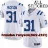 White Embroidered Brandon Facyson Indianapolis Colts #31 Stitched Jersey