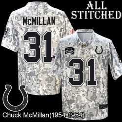 Camo Embroidered Chuck McMillan Indianapolis Colts #31 Stitched Jersey