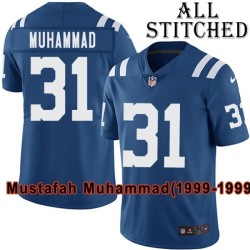 Blue Home Embroidered Mustafah Muhammad Indianapolis Colts #31 Stitched Jersey
