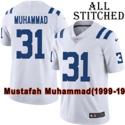 White Embroidered Mustafah Muhammad Indianapolis Colts #31 Stitched Jersey