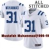 White Embroidered Mustafah Muhammad Indianapolis Colts #31 Stitched Jersey