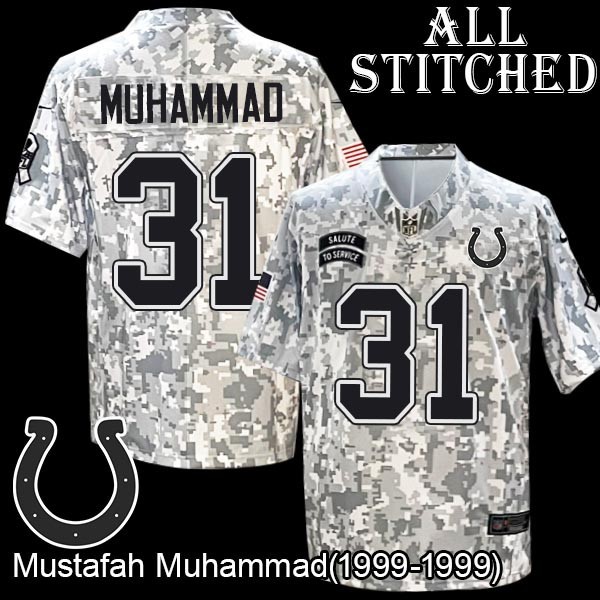 Camo Embroidered Mustafah Muhammad Indianapolis Colts #31 Stitched Jersey