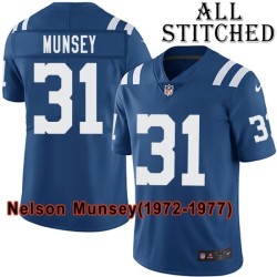 Blue Home Embroidered Nelson Munsey Indianapolis Colts #31 Stitched Jersey