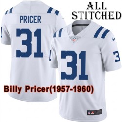 White Embroidered Billy Pricer Indianapolis Colts #31 Stitched Jersey