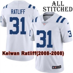White Embroidered Keiwan Ratliff Indianapolis Colts #31 Stitched Jersey