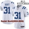 White Embroidered Daniel Scott Indianapolis Colts #31 Stitched Jersey
