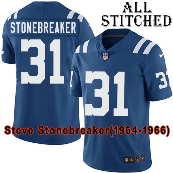 Blue Home Embroidered Steve Stonebreaker Indianapolis Colts #31 Stitched Jersey