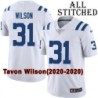 White Embroidered Tavon Wilson Indianapolis Colts #31 Stitched Jersey