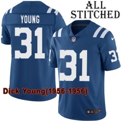 Blue Home Embroidered Dick Young Indianapolis Colts #31 Stitched Jersey