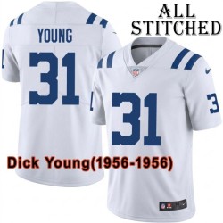 White Embroidered Dick Young Indianapolis Colts #31 Stitched Jersey