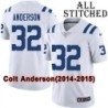 White Embroidered Colt Anderson Indianapolis Colts #32 Stitched Jersey