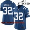 Blue Home Embroidered Zack Crockett Indianapolis Colts #32 Stitched Jersey
