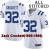 White Embroidered Zack Crockett Indianapolis Colts #32 Stitched Jersey