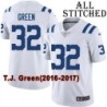 White Embroidered T.J. Green Indianapolis Colts #32 Stitched Jersey