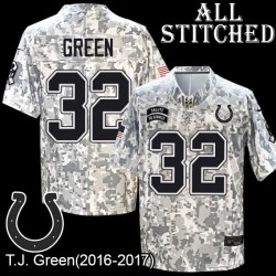 Camo Embroidered T.J. Green Indianapolis Colts #32 Stitched Jersey