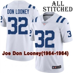 White Embroidered Joe Don Looney Indianapolis Colts #32 Stitched Jersey