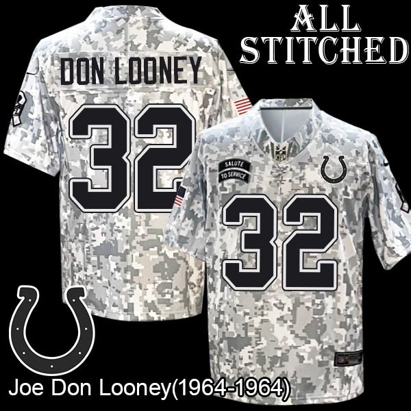 Camo Embroidered Joe Don Looney Indianapolis Colts #32 Stitched Jersey