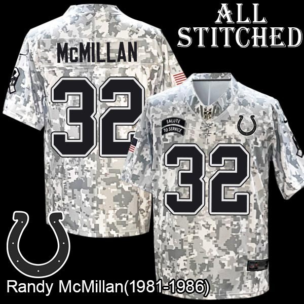 Camo Embroidered Randy McMillan Indianapolis Colts #32 Stitched Jersey