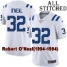 White Embroidered Robert O'Neal Indianapolis Colts #32 Stitched Jersey