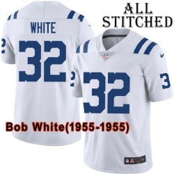 White Embroidered Bob White Indianapolis Colts #32 Stitched Jersey