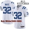 White Embroidered Bob White Indianapolis Colts #32 Stitched Jersey