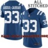 Blue Home Embroidered Karim Abdul-Jabbar Indianapolis Colts #33 Stitched Jersey