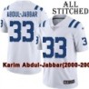 White Embroidered Karim Abdul-Jabbar Indianapolis Colts #33 Stitched Jersey