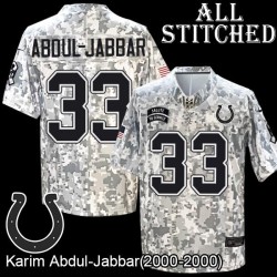 Camo Embroidered Karim Abdul-Jabbar Indianapolis Colts #33 Stitched Jersey