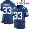 Blue Home Embroidered Ashley Ambrose Indianapolis Colts #33 Stitched Jersey