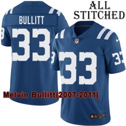 Blue Home Embroidered Melvin Bullitt Indianapolis Colts #33 Stitched Jersey
