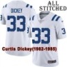 White Embroidered Curtis Dickey Indianapolis Colts #33 Stitched Jersey