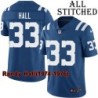 Blue Home Embroidered Randy Hall Indianapolis Colts #33 Stitched Jersey
