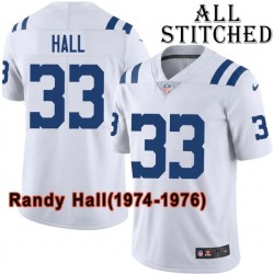 White Embroidered Randy Hall Indianapolis Colts #33 Stitched Jersey
