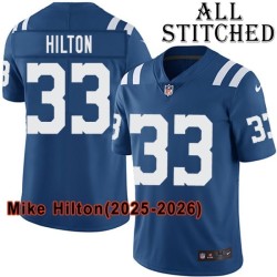 Blue Home Embroidered Mike Hilton Indianapolis Colts #33 Stitched Jersey